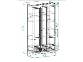 Шкаф 3-х дверный с ящиками Классика Беж изображение 2