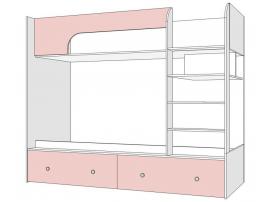 Кровать двухъярусная с маленькой лестницей Нордик Пинк изображение 1