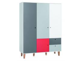 Шкаф 3-х дверный (белый/графит/серый/красный) Concept изображение 1