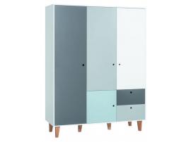 Шкаф 3-х дверный (белый/графит/серый/голубой) Concept изображение 1
