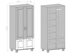 Шкаф для одежды 2-х дверный комб. с ящиками Радуга изображение 5