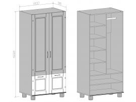 Шкаф для одежды 2-х дверный комб. с дверками Радуга изображение 2