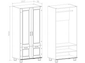 Шкаф для одежды 2-х дверный с дверками Радуга