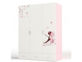 Шкаф 3-х дверный Фея (розовый) изображение 1