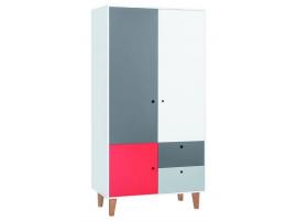 Шкаф 2-х дверный (белый/графит/серый/красный) Concept изображение 1