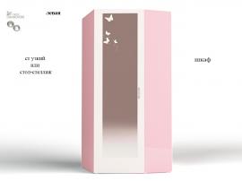 Шкаф угловой с зеркалом Фея (розовый) изображение 1