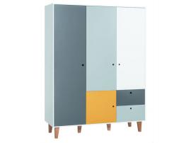 Шкаф 3-х дверный (белый/графит/серый/шафран) Concept изображение 1