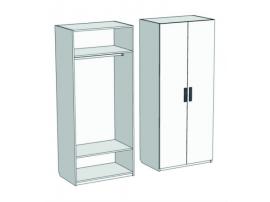 Шкаф 2-х дверный со штангой Junior CL-02, CLH-02 с рисунком 