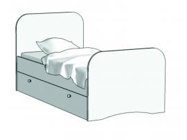 Кровать Стандарт Авто (с ящиком на шариковых направляющих) KE-16Q с рисунком