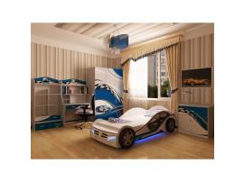 Кровать машина La-Man (синяя) изображение 5
