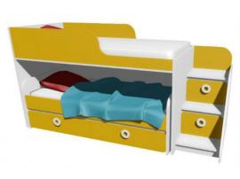 Кровать-чердак с выкатной кроватью MBR2Q Клюква Мини изображение 2