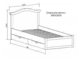 Кровать с ящиками Снежана (90*200)