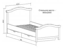 Кровать с 2 спинками Снежана (90*200)