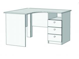 Стол письменный угловой с 3 ящиками S5-1211Q с рисунком изображение 1