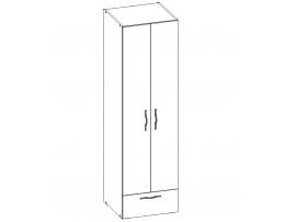 Шкаф 2-х дверный с ящиком и штангой Teenager TC1BB01Q