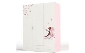 Шкаф 3-х дверный Фея (розовый)