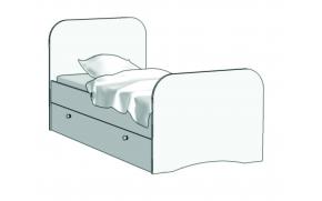 Кровать Стандарт (с ящиком на шариковых направляющих) KE-16Q с рисунком 