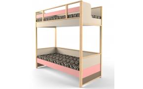 Кровать 2-х ярусная без ящика Робин Wood розовая