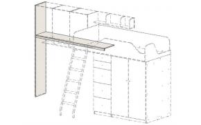 Комплект элементов кровати для двухъярусного блока Гео Сафари 92K005 (без рисунка)