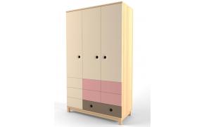 Шкаф 3-х створчатый Робин Wood розовый