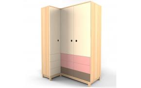 Шкаф угловой - Правый Робин Wood розовый