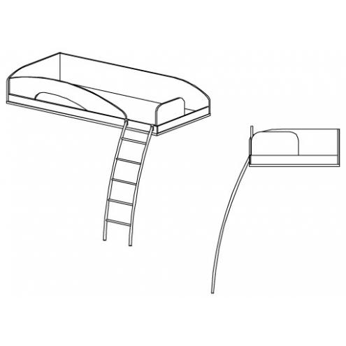 Кровать верхняя Миа с лестницей СФ-147709
