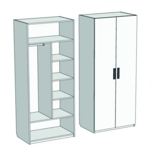 Шкаф 2-х дверный комбинированный Junior CL-03, CLH-03 с рисунком 