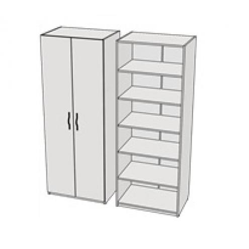 Шкаф 2-х дверный с полками Junior+ CL01, CLH01
