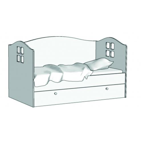 Кровать Домик (с независимым ящиком) KD-16Y с рисунком 