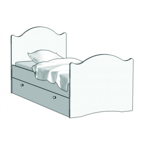 Кровать Эксклюзив (с ящиком на шариковых направляющих) KX-16Q с рисунком 