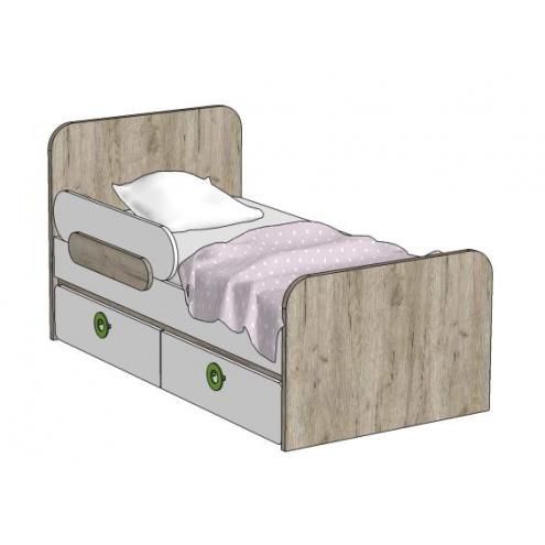Кровать с 2-мя ящиками (универсальная) MB2-160Q MINI PRINT