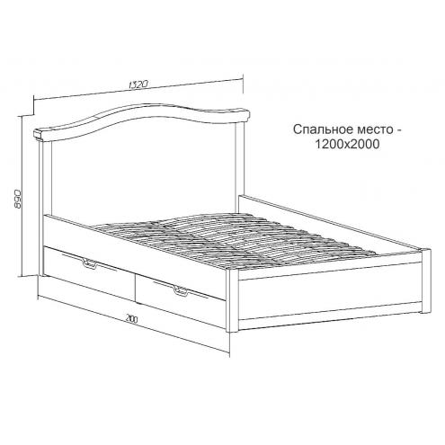 Кровать с ящиками Снежана (120*200)